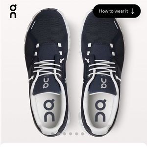 On Running Cloud men’s sneakers, worn but barely. Midnight and white, size 11